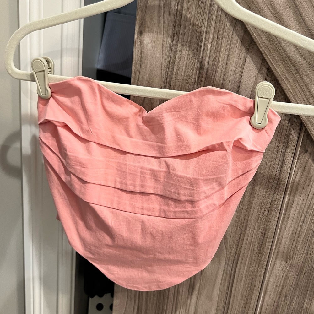 Tic Toc Strapless Corset Crop in Blush Pink